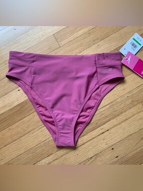 NWT Speedo Women's Hot Mauve High-Cut Bikini Bottoms in Size L - Fits Size 14-16